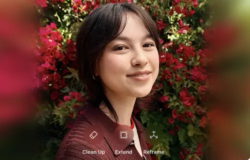 ▲照片App可在拍完後重新構圖，能延伸照片畫面，Clean Up升級到能移除更大的物件。（圖／翻攝官網）