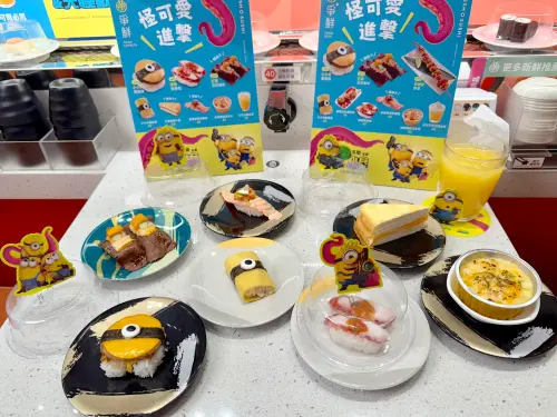 ▲爭鮮《小小兵&大怪獸》開吃大眼睛餐點。（圖／記者蕭涵云攝）