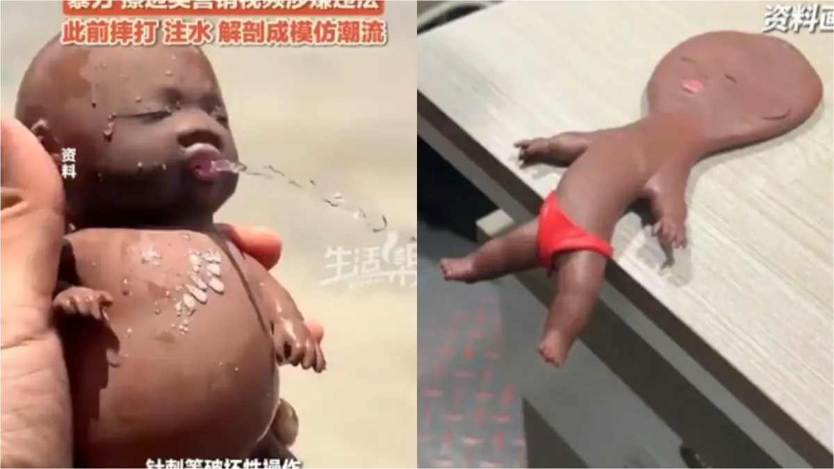 ▲中國近期掀起一股「娜塔莎」玩偶熱潮，但網友暴力對待方式以及其外形涉及種族歧視，因而引發爭議。（圖／翻攝自網路）