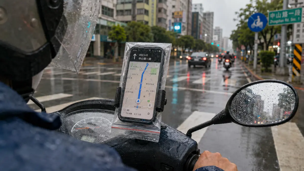下雨用手機導航如何防水？外送員大推「6號夾鏈袋」：經濟又實惠