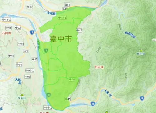 ▲台中東勢區6月11日停水影響範圍。（圖／台灣自來水公司）