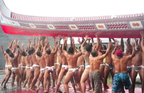 ▲海洋委員會攜手原住民族委員會與財團法人原住民族委員會舉辦黃金友誼號(Ovayan)拼板舟啟航祈福儀式。(圖／原住民族委員會提供)