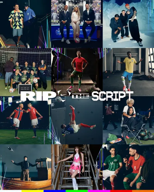▲Nike為了迎接世界盃到來，發表全新企劃《Rip The Script》（讓劇本都作廢），並邀請足球、籃球、音樂、娛樂與流行文化領域指標人物一同共演。（圖／Nike提供）
