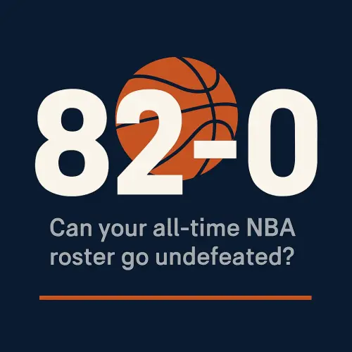 ▲《82-0》是一款免費網頁遊戲，玩家必須組成歷史最佳陣容，挑戰NBA從未出現過的82勝0敗完美賽季。（圖／82-0）