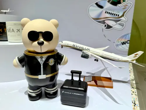 ▲星巴克Bearista小熊穿著星宇航空機長制服超帥氣。（圖／記者蕭涵云攝）