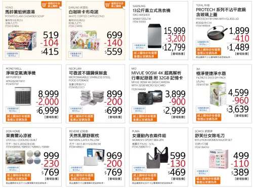 ▲6/8～7/5 活動期間賣場／線上購物享有相同折價金額，商品售價以各賣場及線上購物的實際標示為準。（圖／翻攝自好市多）
