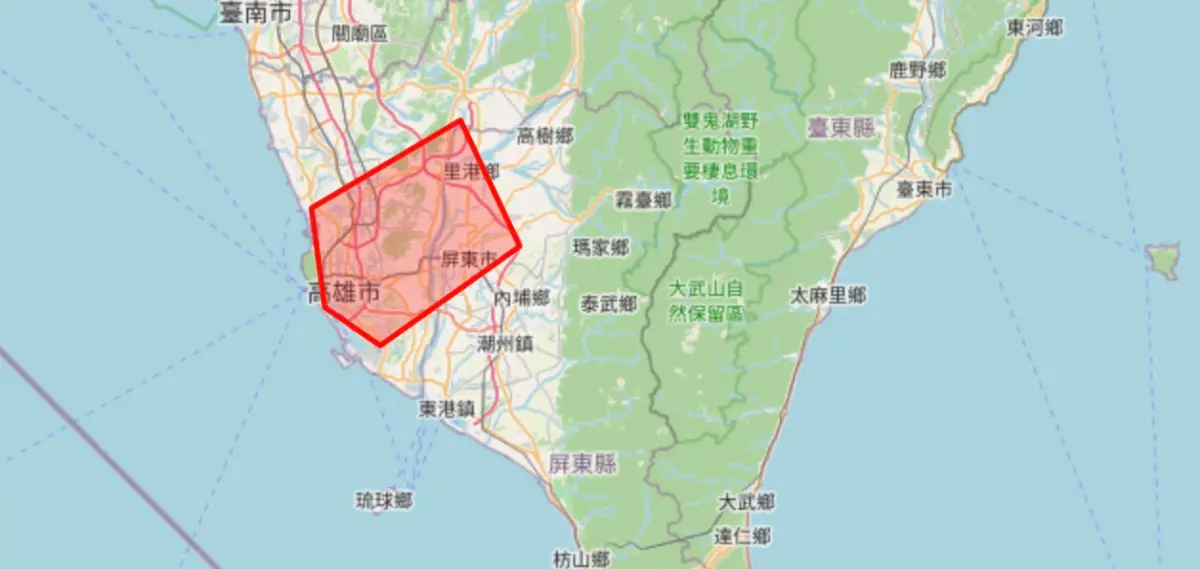 ▲中央氣象署今上午發布大雷雨警訊，台南、高雄、屏東部份區域有短延時強降雨發生。（圖／翻攝自中央氣象署）