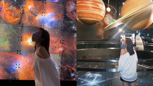 ▲王淨抽空到臺北市立天文科學教育館參觀，在各樓層留下美麗倩影。（圖／翻攝自王淨IG@_ginglebellaaa）