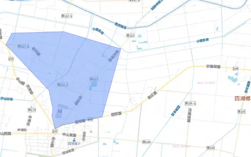 ▲雲林縣四湖鄉6月15日停水影響範圍。（圖／台灣自來水公司）