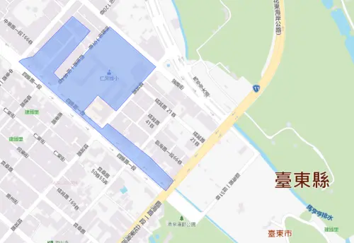 ▲台東市6月15日停水影響範圍。（圖／自來水公司）