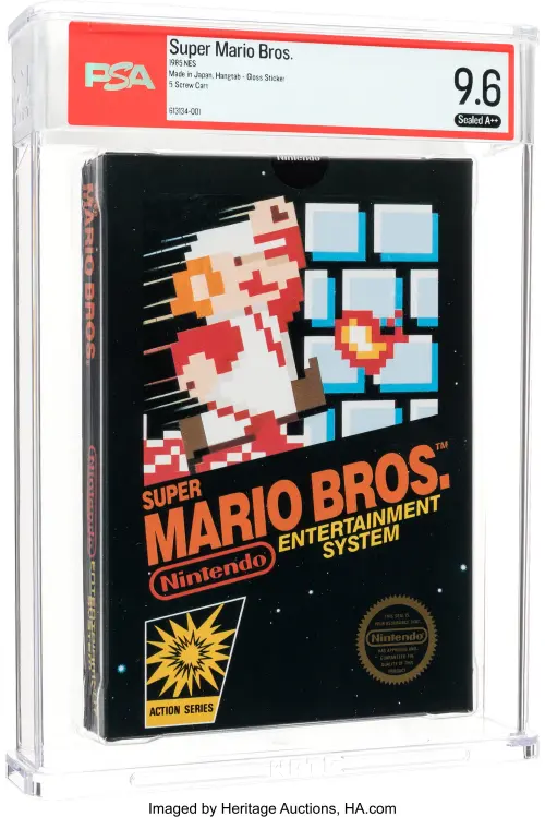▲28025號拍品《超級瑪利歐兄弟》遊戲卡匣，以高達300萬美元的價格成功拍出。（圖／翻攝Heritage Auctions）
