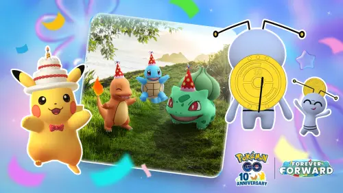 ▲《Pokémon GO》10周年紀念活動將於7月4日登場，全新「帶著10週年硬幣的索財靈」首次亮相。（圖／Pokémon GO）