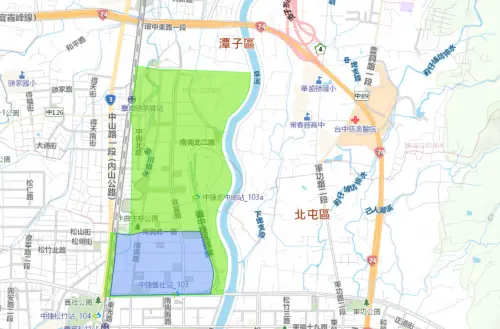 ▲台中市6月16日停水影響範圍。（圖／自來水公司）
