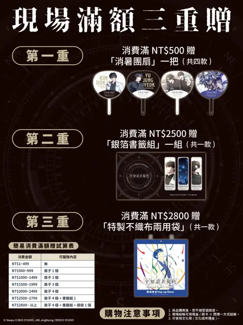▲只要在快閃店滿額，就能獲得限定商品。（圖／翻攝自《全知讀者視角》Pop-up Store官網）