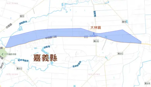▲嘉義縣大林鎮6月17日停水影響範圍。（圖／自來水公司）