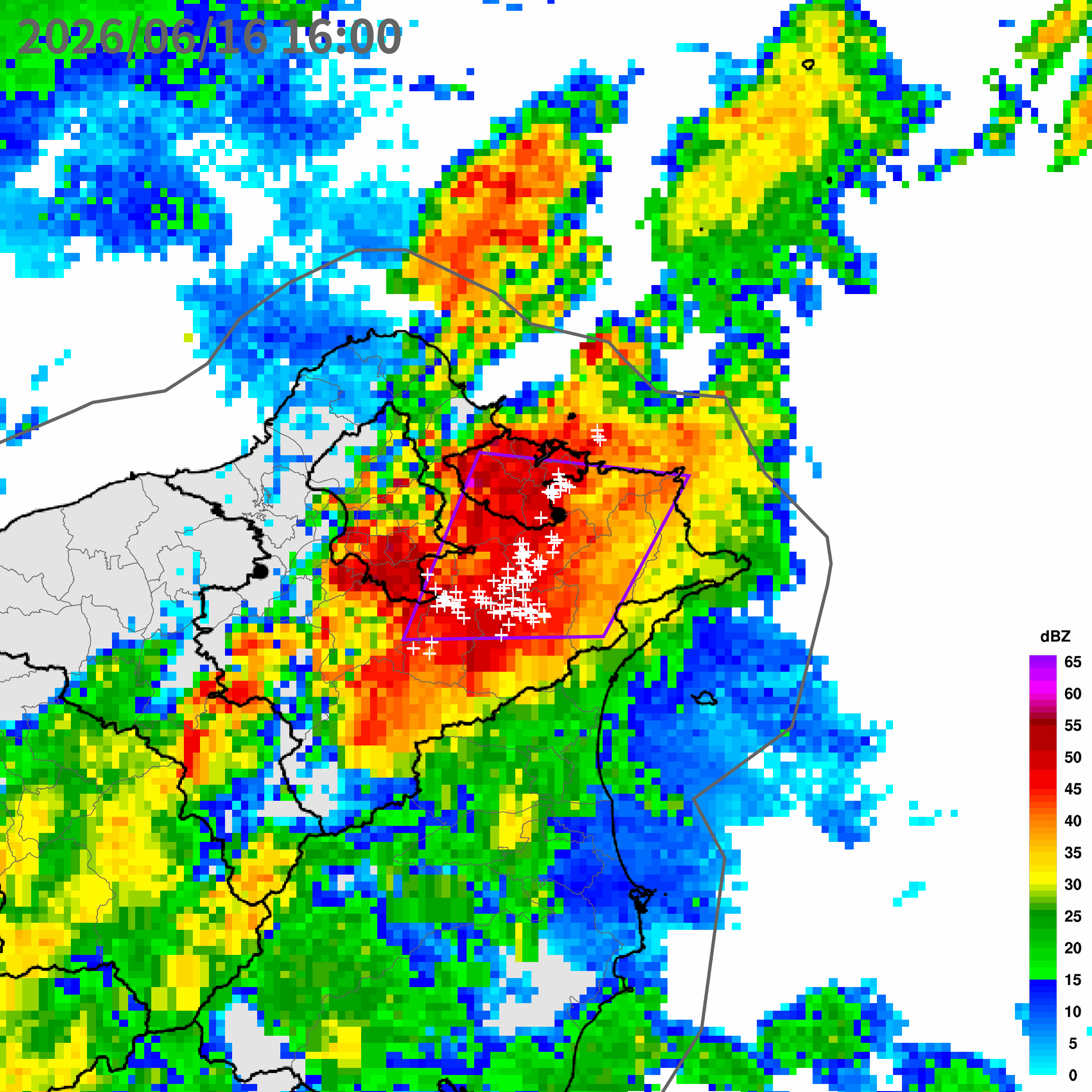 ▲今（16）日午後全台各地都陸續發生大雷雨，中央氣象署持續發布大雷雨警報。（圖／中央氣象署）