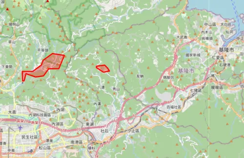 ▲氣象署針對新北市北港溪(汐止柯子林),臺北市雙溪(雙溪淨水場至聖人瀑布)發布災防告警。（圖／中央氣象署）