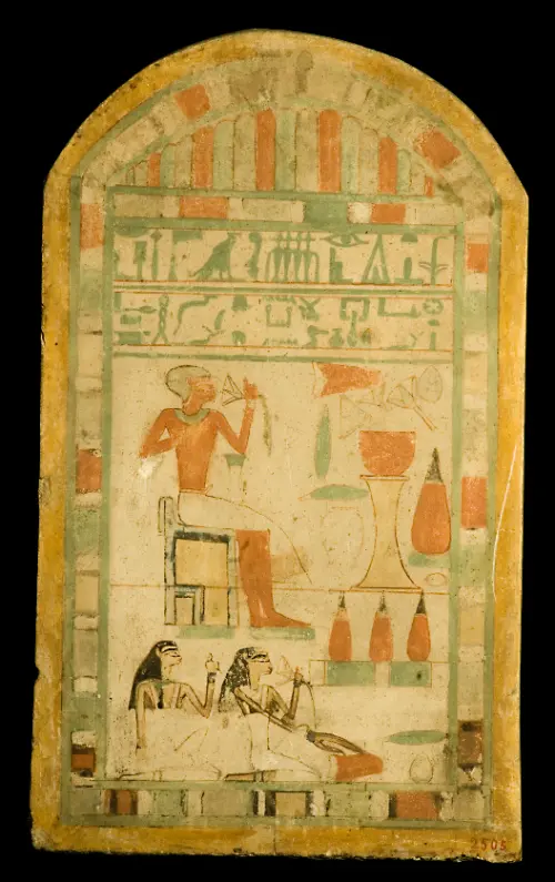 ▲傑法哈皮的喪葬石碑。（圖／國立歷史博物館提供©Museo Archeologico Nazionale di Firenze）