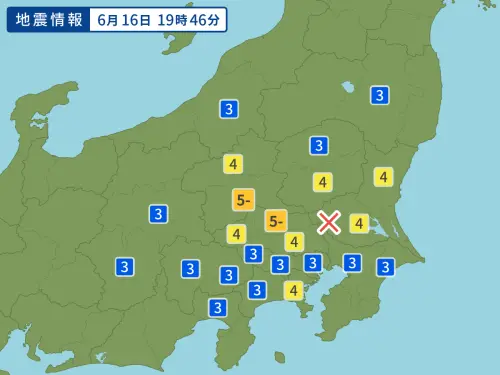 快訊／日本茨城規模5.5地震！埼玉、群馬震度5弱　東京也明顯搖晃
