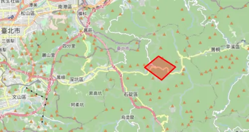 ▲氣象署針對新北市永定溪(石碇蚯蚓坑)發布災防告警。（圖／中央氣象署）