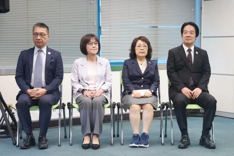 ▲賴清德(右一)、徐國勇(左一)、吳淑瑾(右二)、林月琴(左二)出席提名記者會。(圖/記者葉政勳攝,2026.06.17)