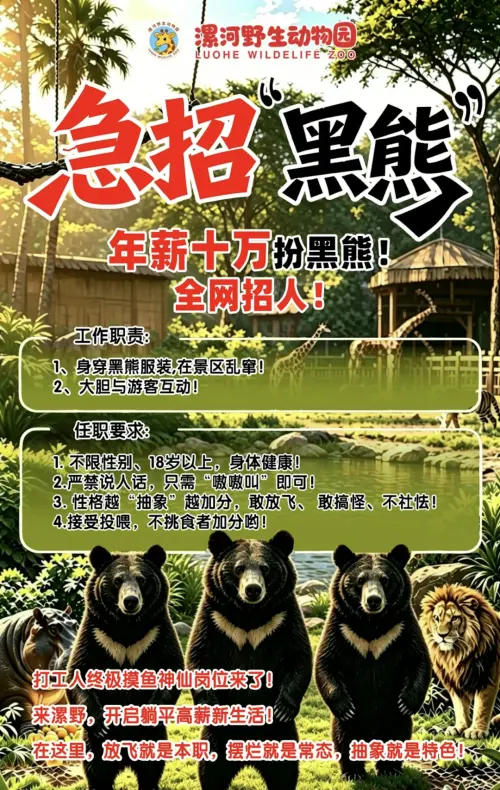 中國動物園招人扮黑熊年薪44萬台幣！唯一要求禁說人話百人搶應徵