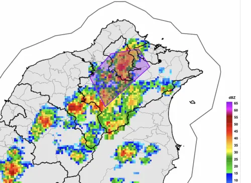 ▲氣象署針對「基隆、台北、新北」發布大雷雨警戒。（圖／翻攝氣象署）