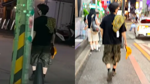 ▲女粉絲和李東海「邂逅」後，拍下男神獨自離去的背影。（圖／網友Cherryi 🇹🇼🇲🇴授權提供）