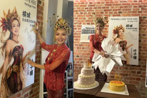 ▲葉子楣赴檳城為投資的飯店造勢，下個月中將過60歲生日的她也提前跟眾人慶生。（圖／翻攝自香港電影懷舊微博）