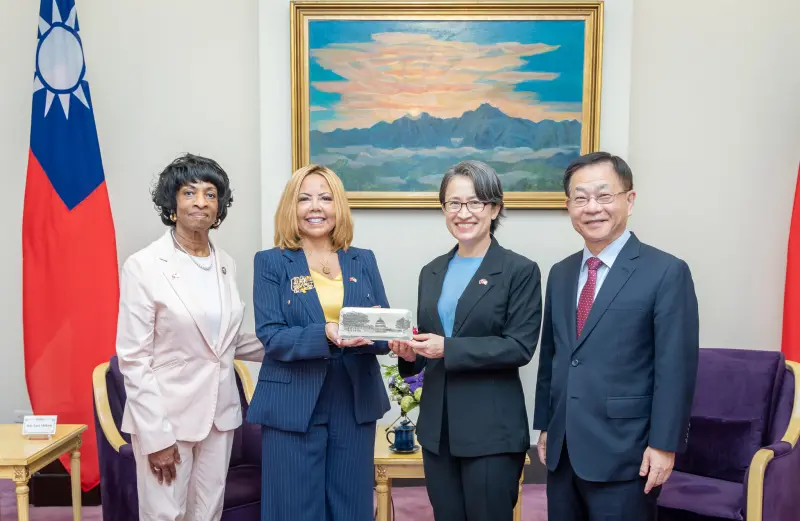 ▲蕭美琴接見「美國聯邦眾議院『國會非裔議員連線』副主席麥珂貝訪問團」。(圖/總統府提供)