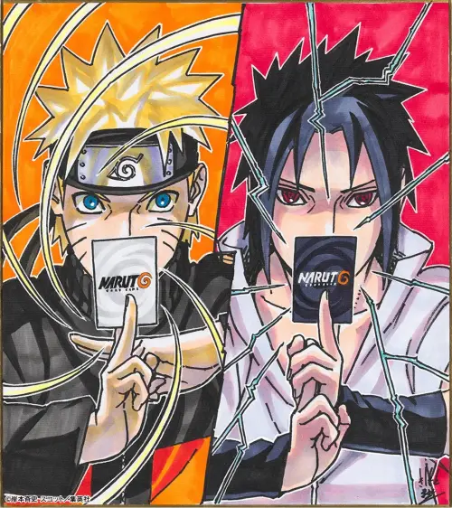 ▲岸本齊史親繪《火影忍者》官方卡牌遊戲紀念賀圖。（圖／《NARUTO CARD GAME》官網）