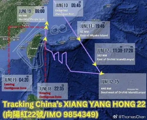 ▲中國科研船闖入台灣限制水域（圖／截自微博）