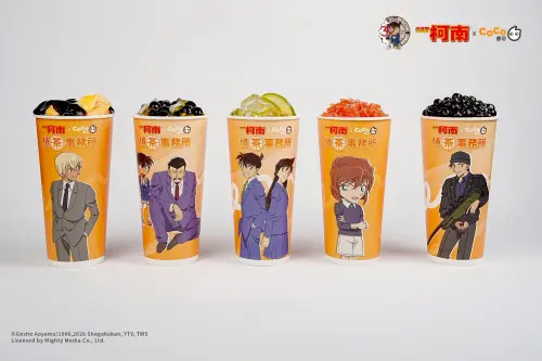 ▲CoCo《名偵探柯南》聯名5款紙杯一次看。（圖／CoCo都可提供）