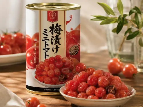 ▲纖享樂梅漬小番茄罐頭，可常溫保存、即開即食，四季都能享用。（圖／翻攝畫面）
