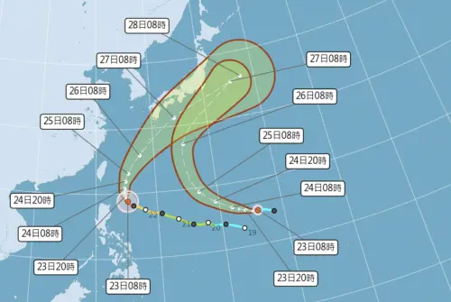 ▲太平洋目前有雙颱風共存，米克拉颱風會間接替台灣帶來雨勢，無花果颱風則不會造成影響。（圖／賈新興提供）