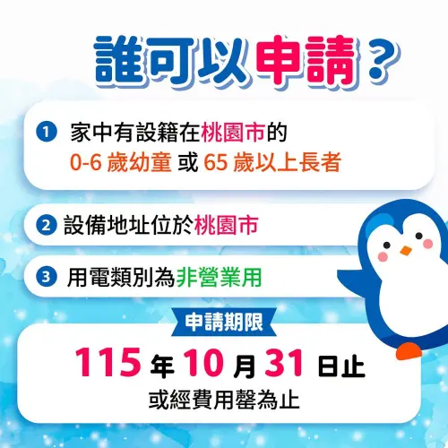 ▲桃園降溫節能補助設有3大資格限制，家中有特定長輩或幼童的非營業用戶才能申請。（圖／桃園市環保局提供）
