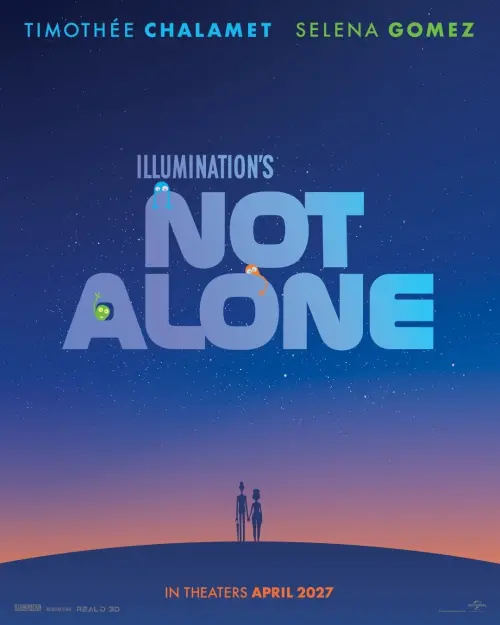 ▲《Not Alone》預計於2027年4月上映，由提摩西夏勒梅、賽琳娜戈梅茲擔任男女主角配音。（圖／Illumination）