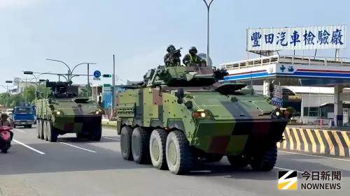 ▲國軍年度重要演訓，聯兵333旅CM32、CM33、CM34裝步戰鬥車快速向任務地區機動，執行重要目標防護任務。（圖／記者莊全成攝，2026.06.23）