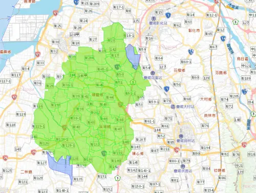 ▲彰化縣福興、秀水、二林6月24日停水、降壓影響範圍。（圖／自來水公司）