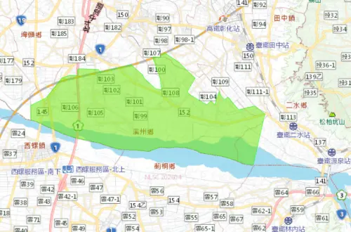 ▲彰化縣6月24日停水、降壓影響範圍。（圖／自來水公司）