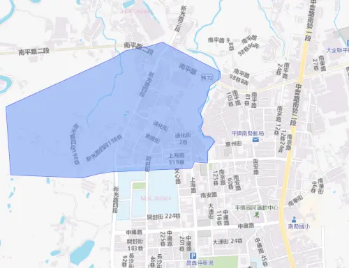 ▲桃園市平鎮區6月24日停水影響範圍。（圖／自來水公司）