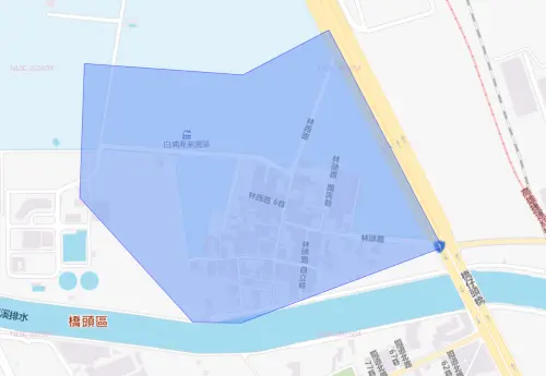 ▲高雄市橋頭區6月24日停水影響範圍。（圖／自來水公司）