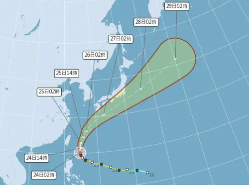 ▲隨著米克拉颱風往北，會慢慢把南海北部的西南季風往台灣牽引。（圖／中央氣象署）