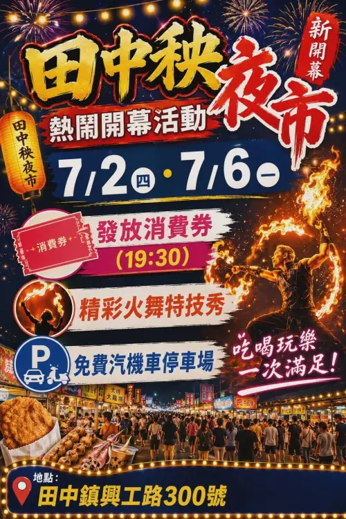 ▲夜市預計將在7/2、7/6開幕日推出限定活動。（圖／取自官方粉專）