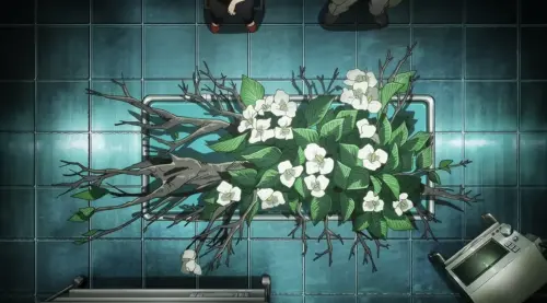 ▲ 作品中的「靈花」是接受轉花手術後的人類最終型態，將持續製造氧氣供他人存活。（圖／Netflix）