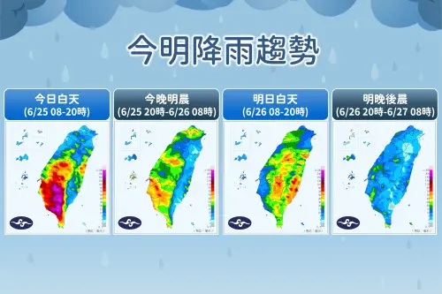 掃到颱風尾！氣象署11:00啟動「大規模劇烈豪雨」作業　下周雨停