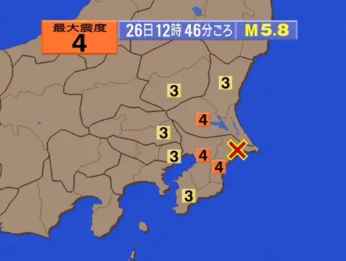 快訊／日本千葉縣規模5.8地震！雖無海嘯風險但東京震感明顯