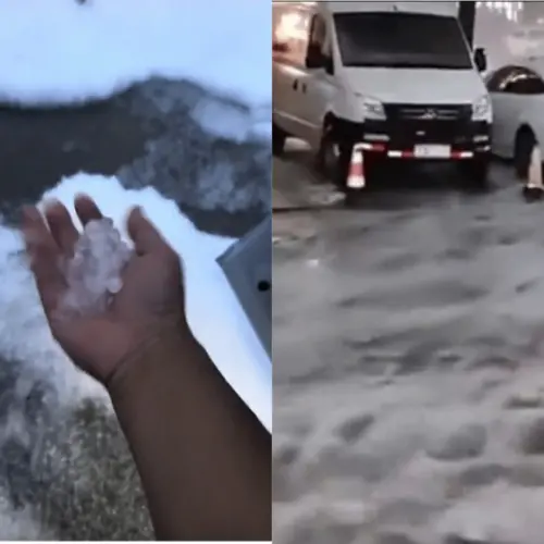 影／台灣在淹水、河北在結冰！中國夏季冰雹暴雨街道變白茫茫冰川