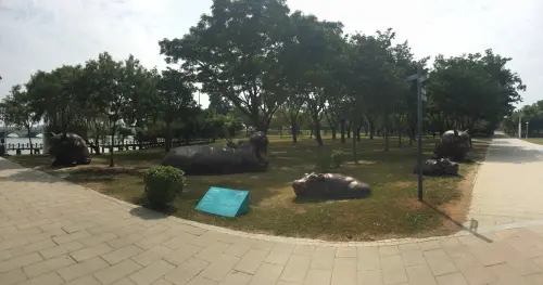▲藝術家陳奕彰作品《河馬家族》。（圖／翻攝自奇美博物館FB）