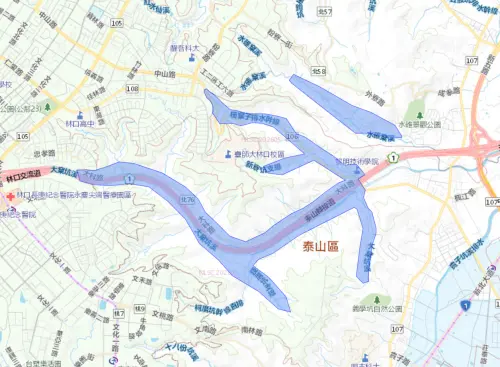 ▲新北市泰山區、五股區6月29日停水範圍。（圖／台灣自來水公司）